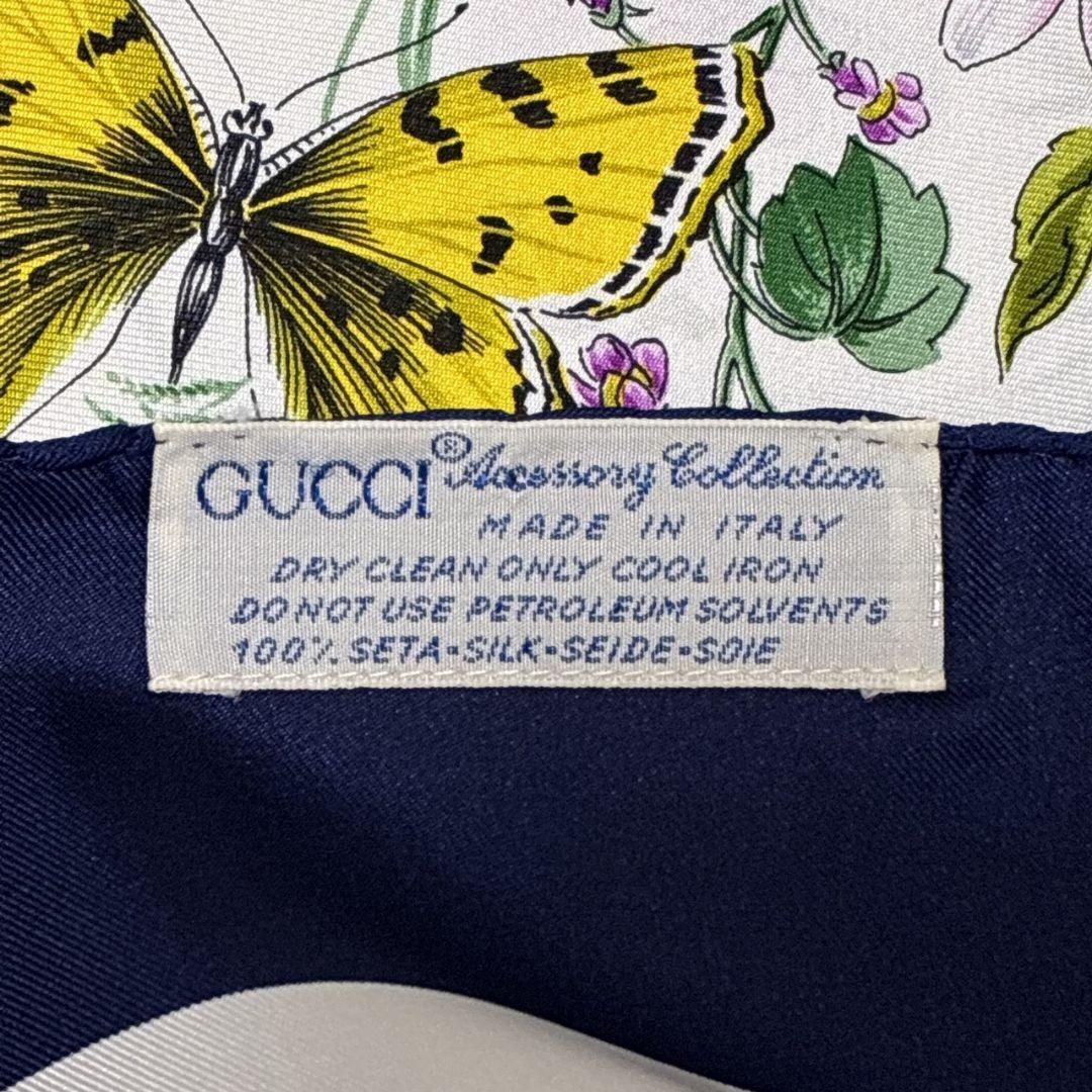 極美品✨GUCCI グッチ シルク イタリア 花柄 ロゴ 大判スカーフ ストール