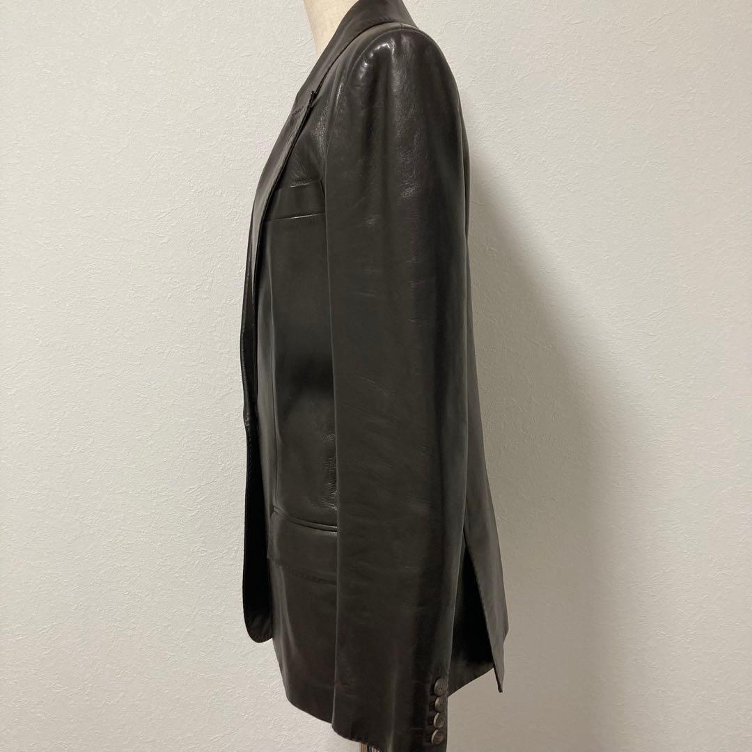 イヴサンローラン　ジャケット　レザー　レザージャケット　ダークブラウン