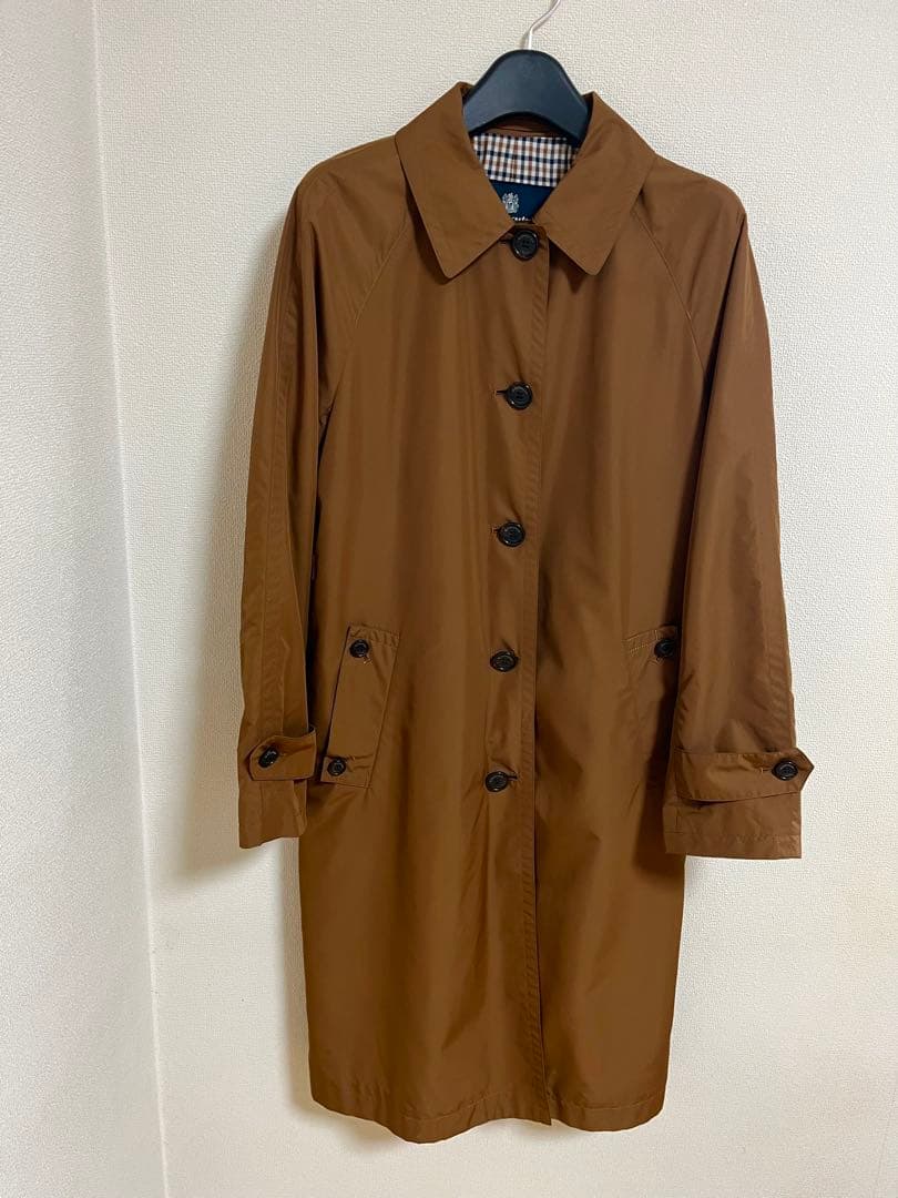 【Aquascutum美品】SORELAタフタ ステンカラーコート／レインコート