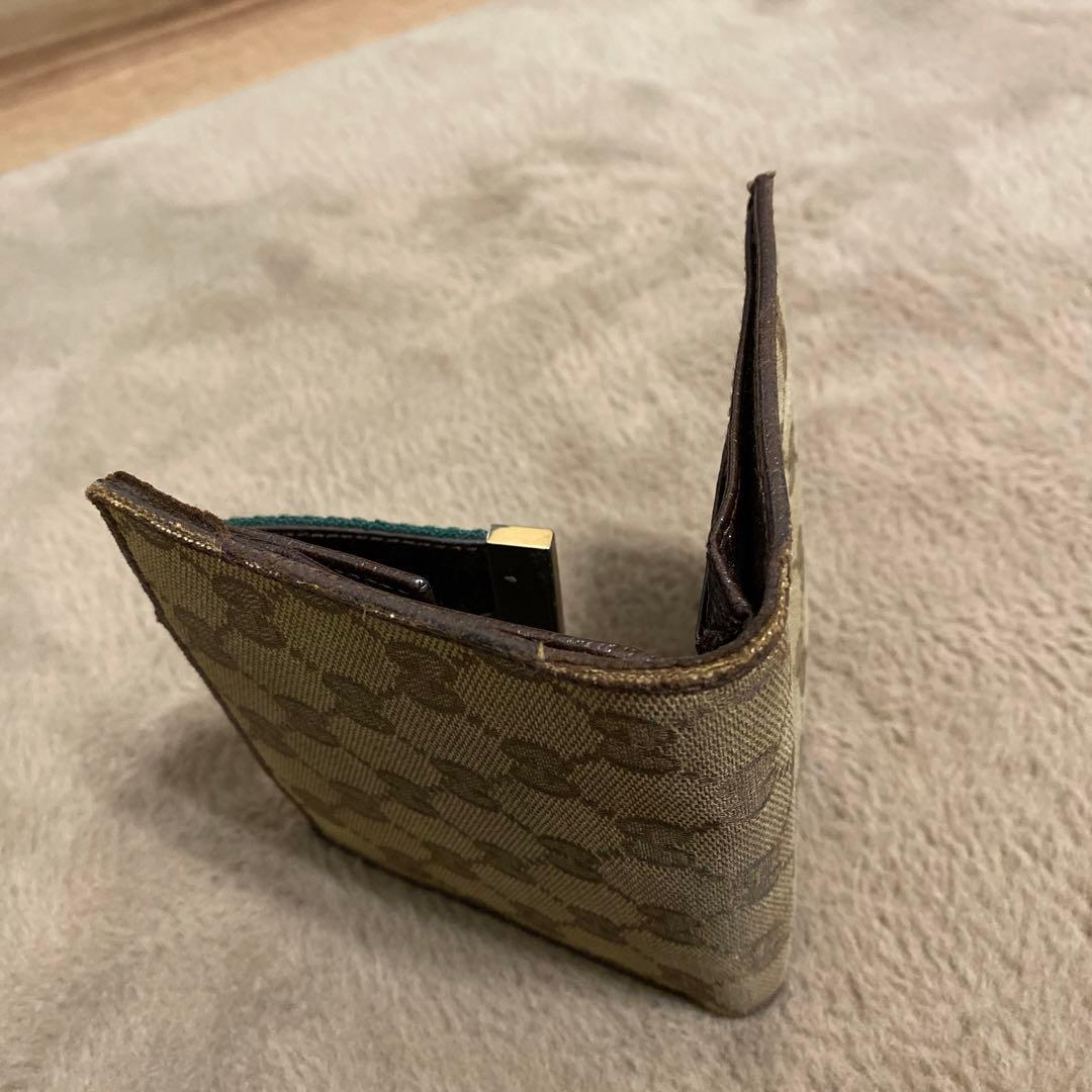 値下げしました！GUCCI 二つ折り財布　シェリーライン　中古