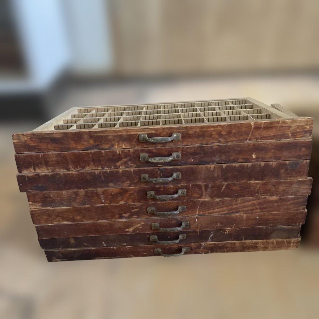 【珍】【取手付き】プリンタートレイ15枚【活版印刷】【古道具】