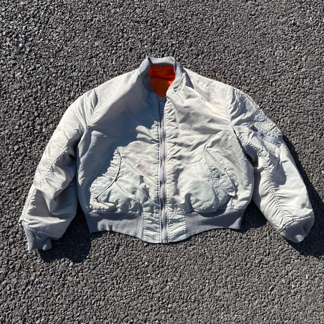 USAF MA-1 70s ALPHA フライトジャケット XL シルバー