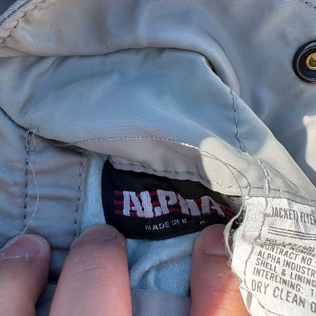 USAF MA-1 70s ALPHA フライトジャケット XL シルバー