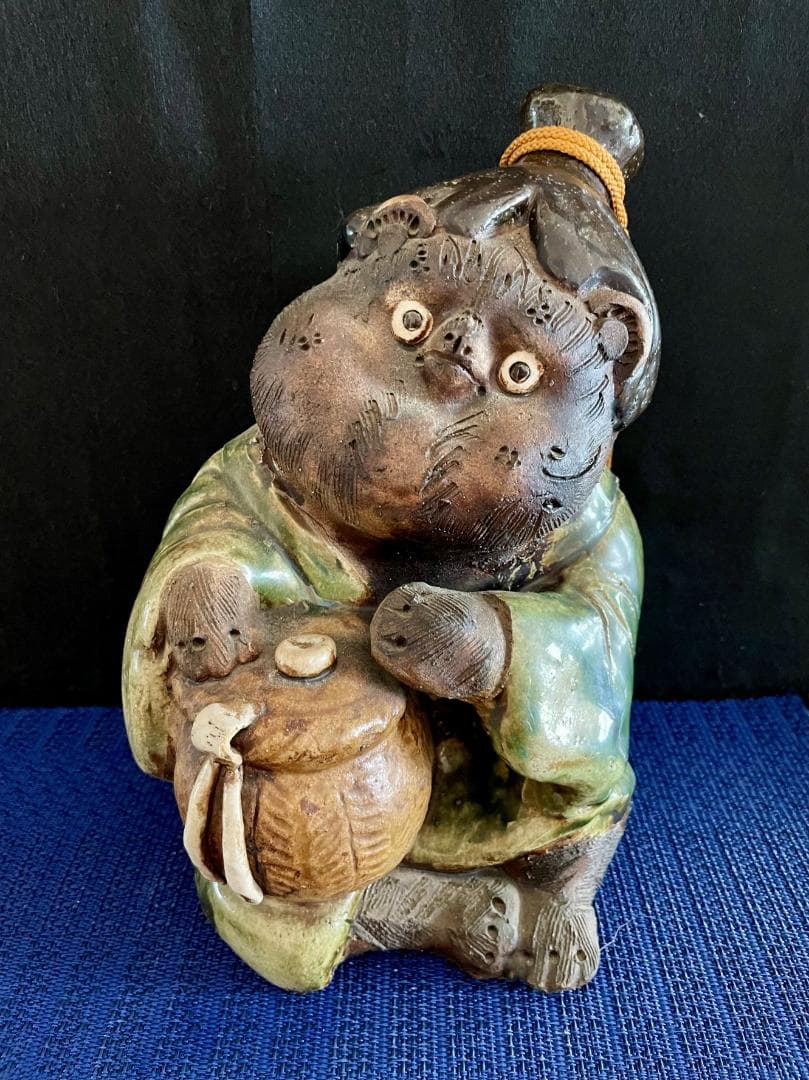 【信楽焼狸】陶器、置物 縁起物 招福開運 H28 中古