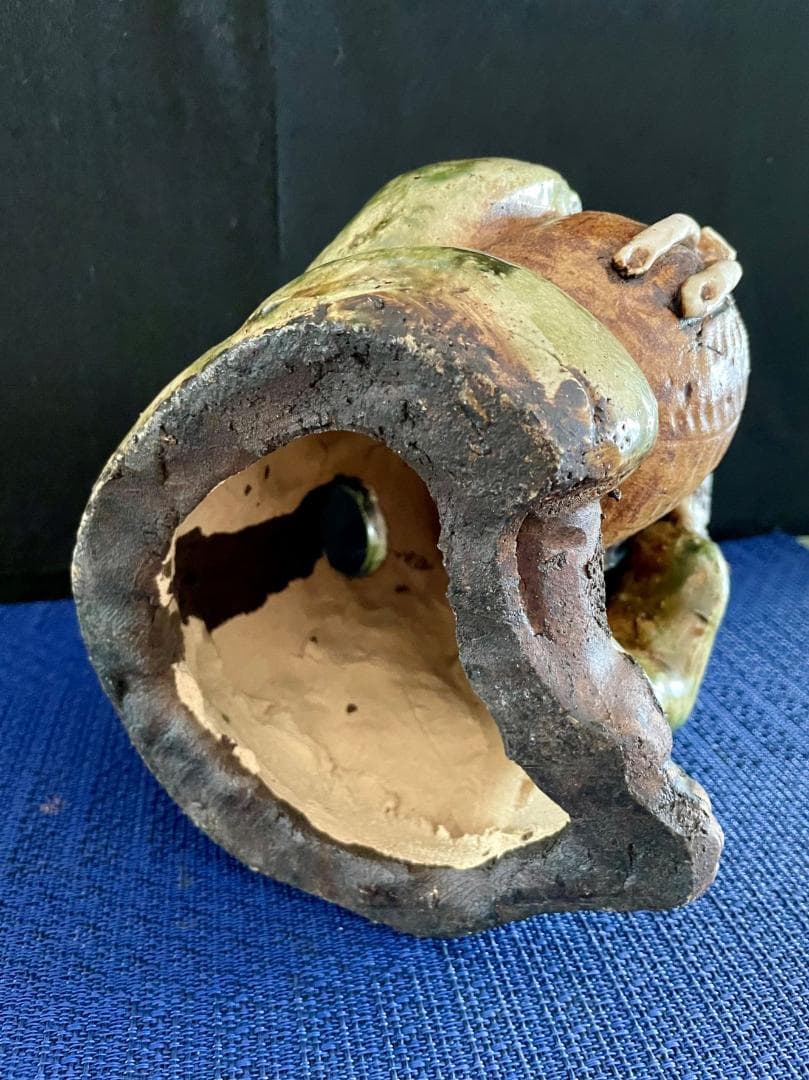 【信楽焼狸】陶器、置物 縁起物 招福開運 H28 中古