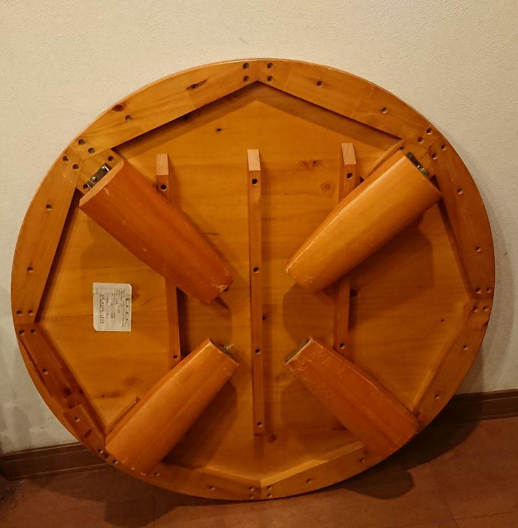 八幡産業 丸テーブル 木製 900mm × 900mm × 320mm レトロ