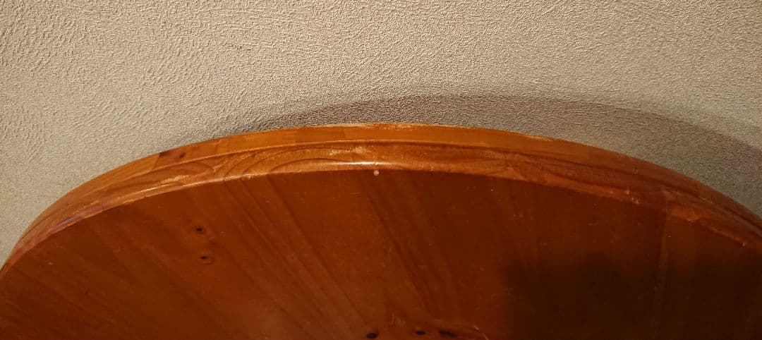 八幡産業 丸テーブル 木製 900mm × 900mm × 320mm レトロ