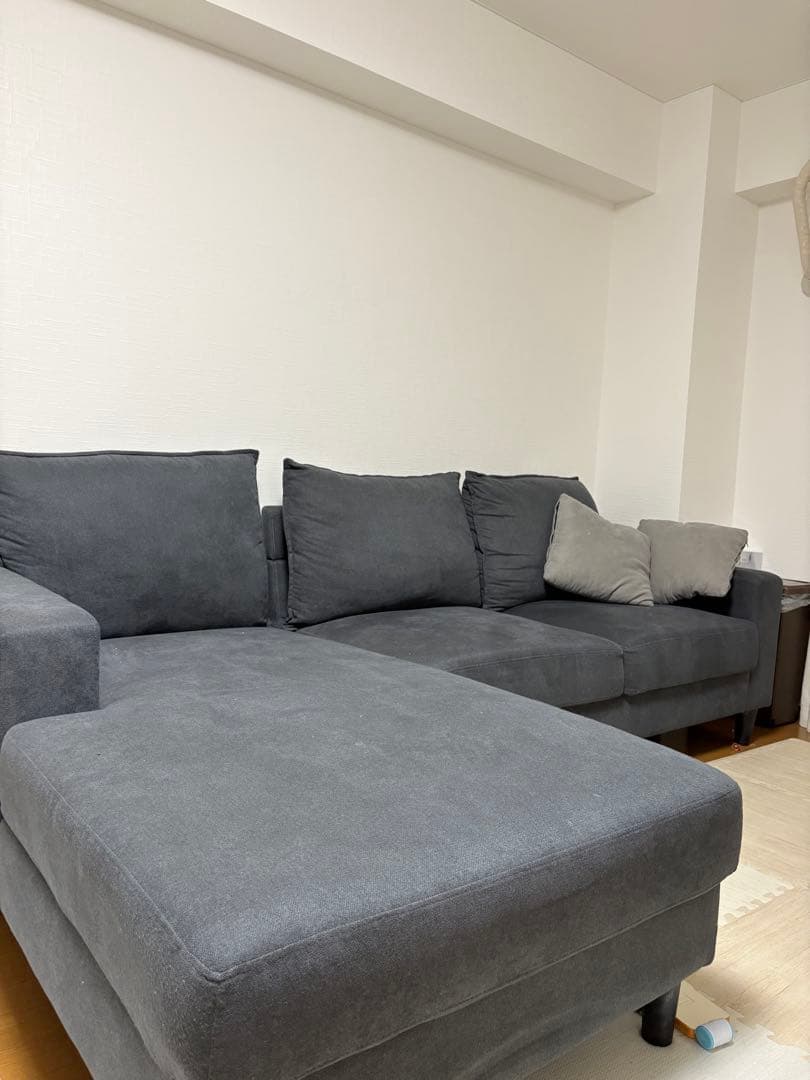 グレー L字型 ソファ 3人掛け