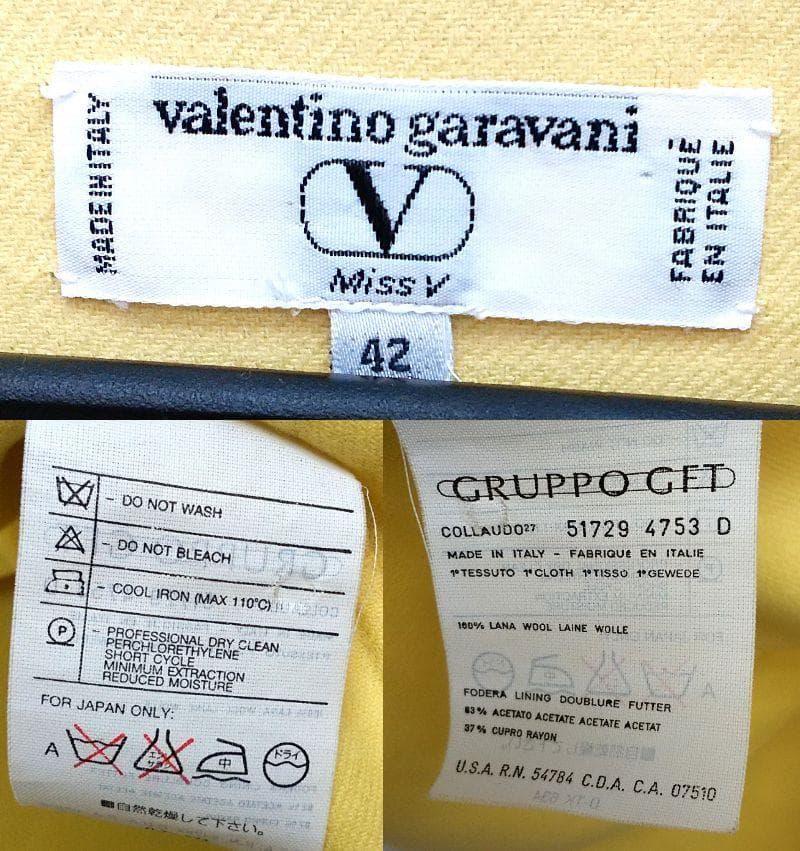 valentino garavani　ウール　ダブルブレスト　コート　42