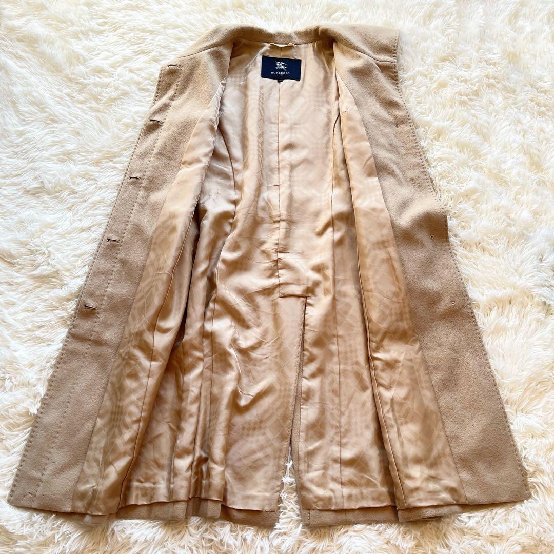 バーバリー　アンゴラ　ウール　ベルテッドコート　ステンカラーコート　ベージュ