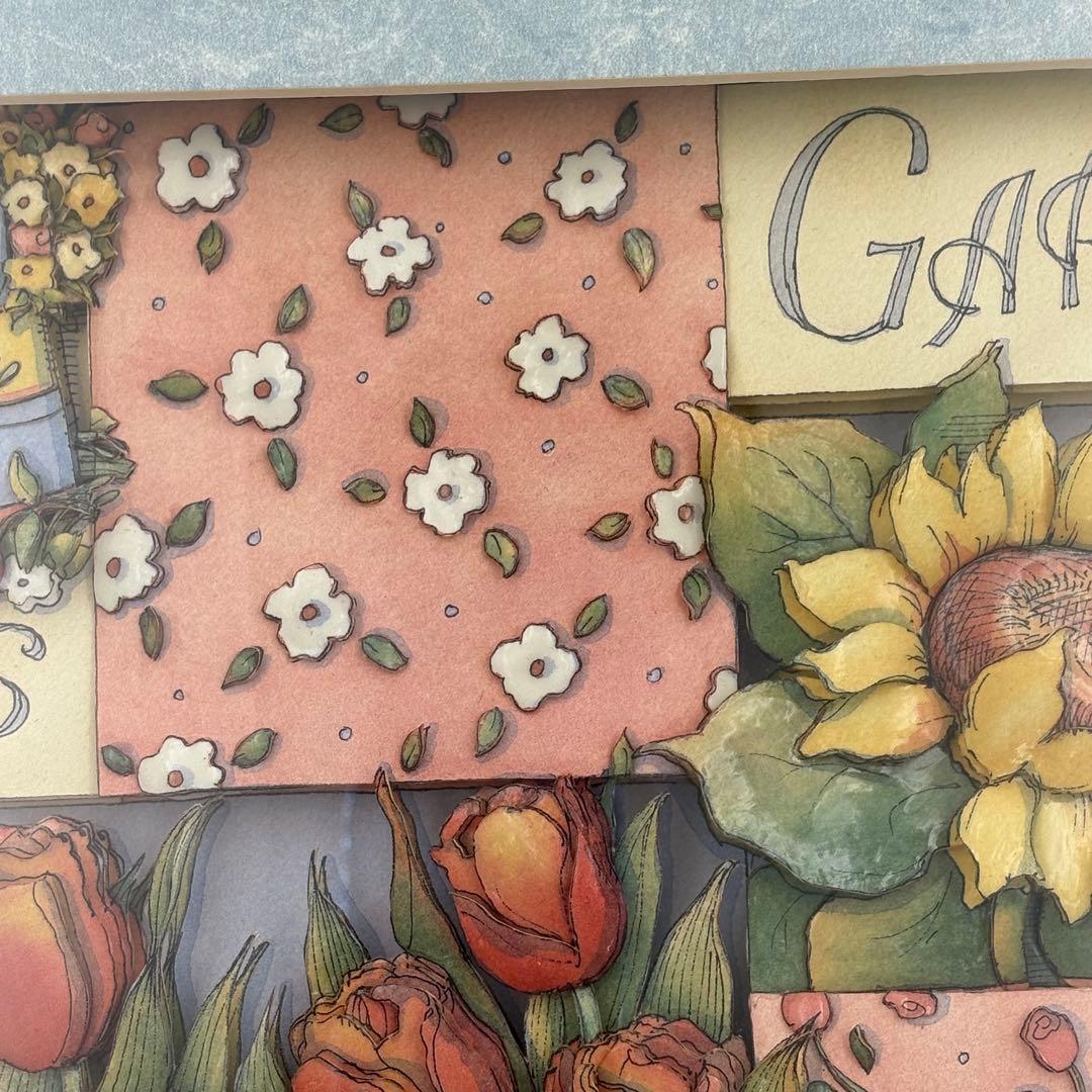 3Dアート シャドーボックス 額装 Garden パンジー ヒマワリ 立体絵画