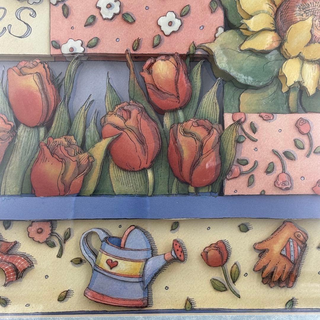 3Dアート シャドーボックス 額装 Garden パンジー ヒマワリ 立体絵画