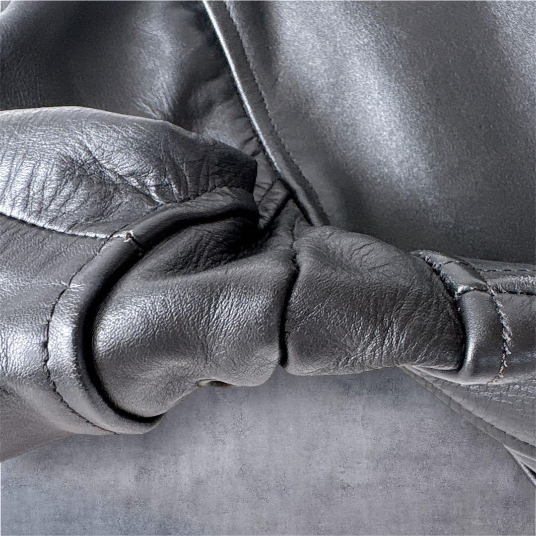 HORN WORKS レザージャケット XL 黒 キルティング 短丈 Y2K