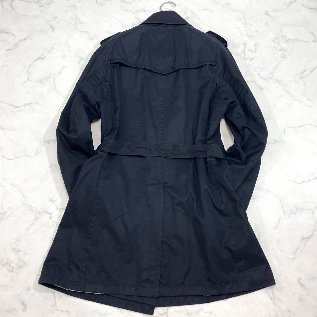 バーバリーブラックレーベル トレンチコート ノバチェック ベルト 黒 Lサイズ