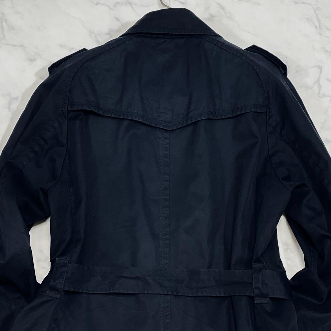 バーバリーブラックレーベル トレンチコート ノバチェック ベルト 黒 Lサイズ