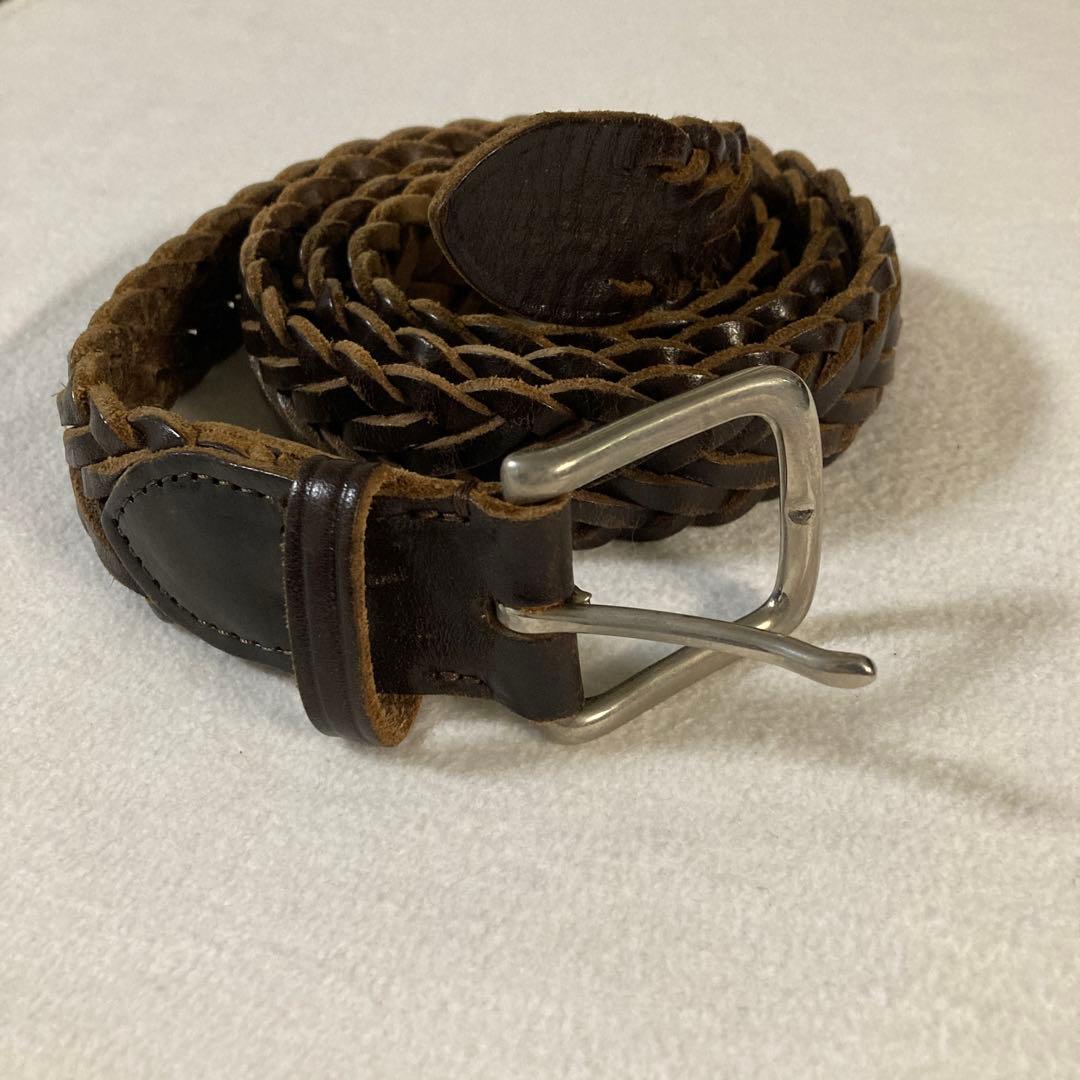 希少40 大きいサイズ ホワイトハウスコックス メッシュベルト ダークブラウン