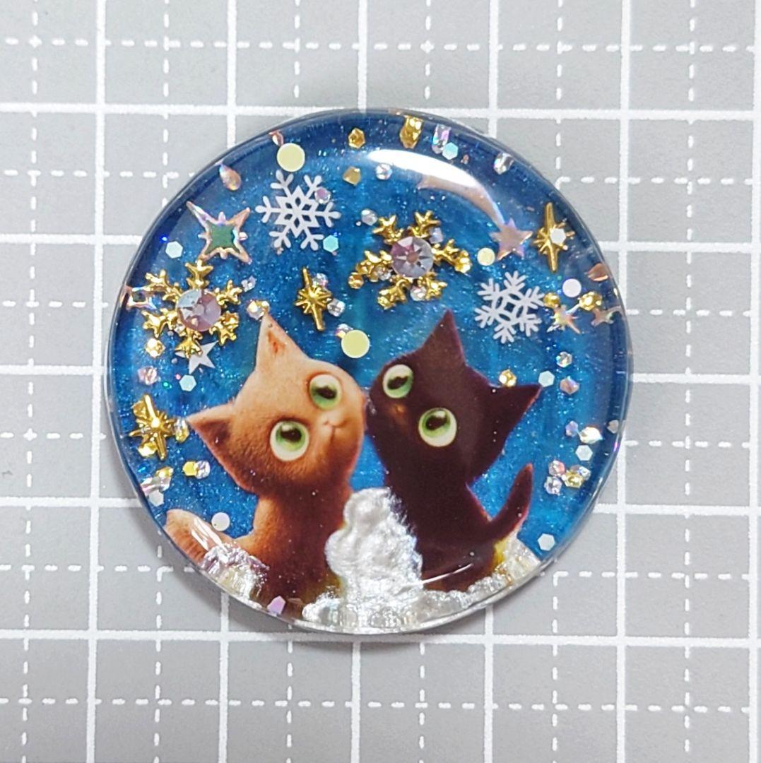 レジン　猫　ヘアゴム　ブローチ　ポニーフック　No.306