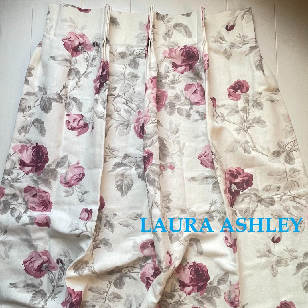 ローラアシュレイ★レア★ローズ柄 未使用カーテン 1枚 135×丈194㎝