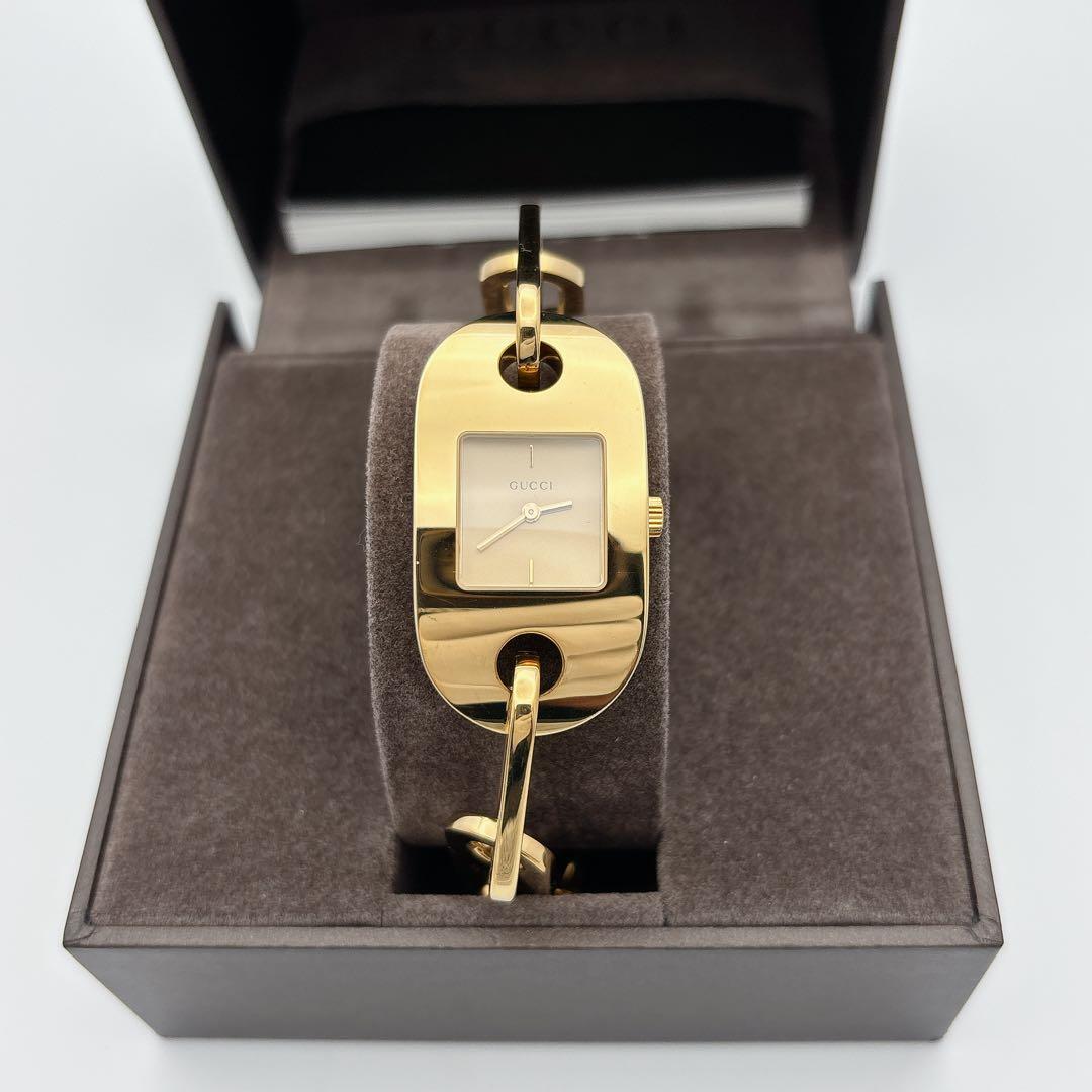 【美品・電池新品・付属品】GUCCI 6155L ゴールド ブレスレット 腕時計
