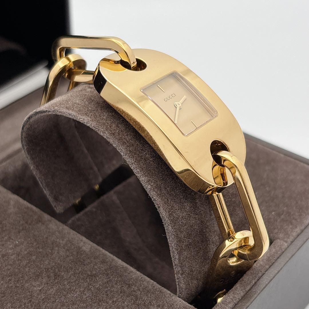 【美品・電池新品・付属品】GUCCI 6155L ゴールド ブレスレット 腕時計
