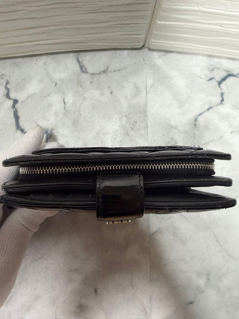 本日のみ値下げ　CHANEL エナメル マトラッセ 二つ折り財布 ブラック