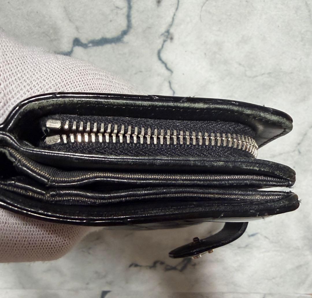 本日のみ値下げ　CHANEL エナメル マトラッセ 二つ折り財布 ブラック