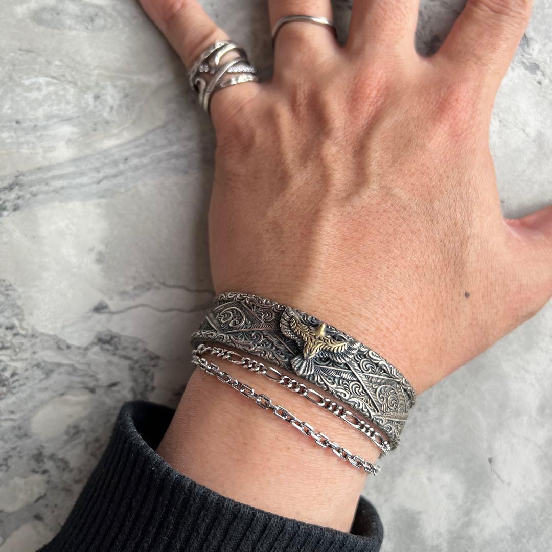 VINTAGE ヴィンテージ ワイド イーグルデザイン バングル ブレスレット