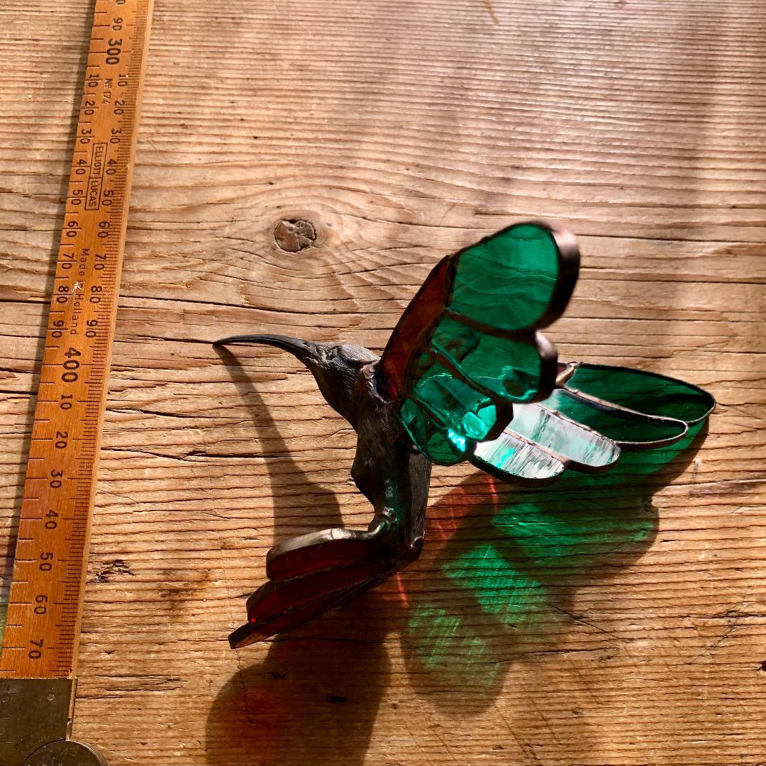 メ*6様 ヴィンテージ　ハチドリ　ハミングバード　アメリカ製　ステンドグラス　オ