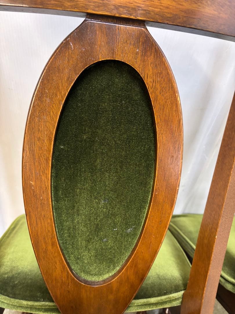 ① ヴィンテージチェア　ナガノインテリア　ベロアチェア　２脚セット