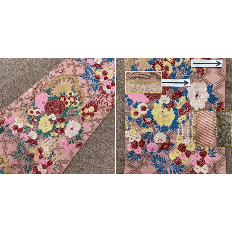 504ag82◎七五三 七歳 女児 総絞り 着物&丸帯 刺繍 松竹梅◎美品