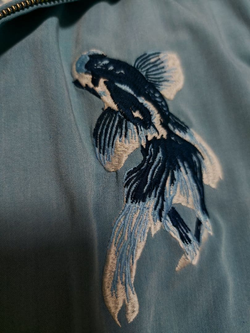 美品 VANQUISH 日本限定 デニム色 スカジャン 花 vintage