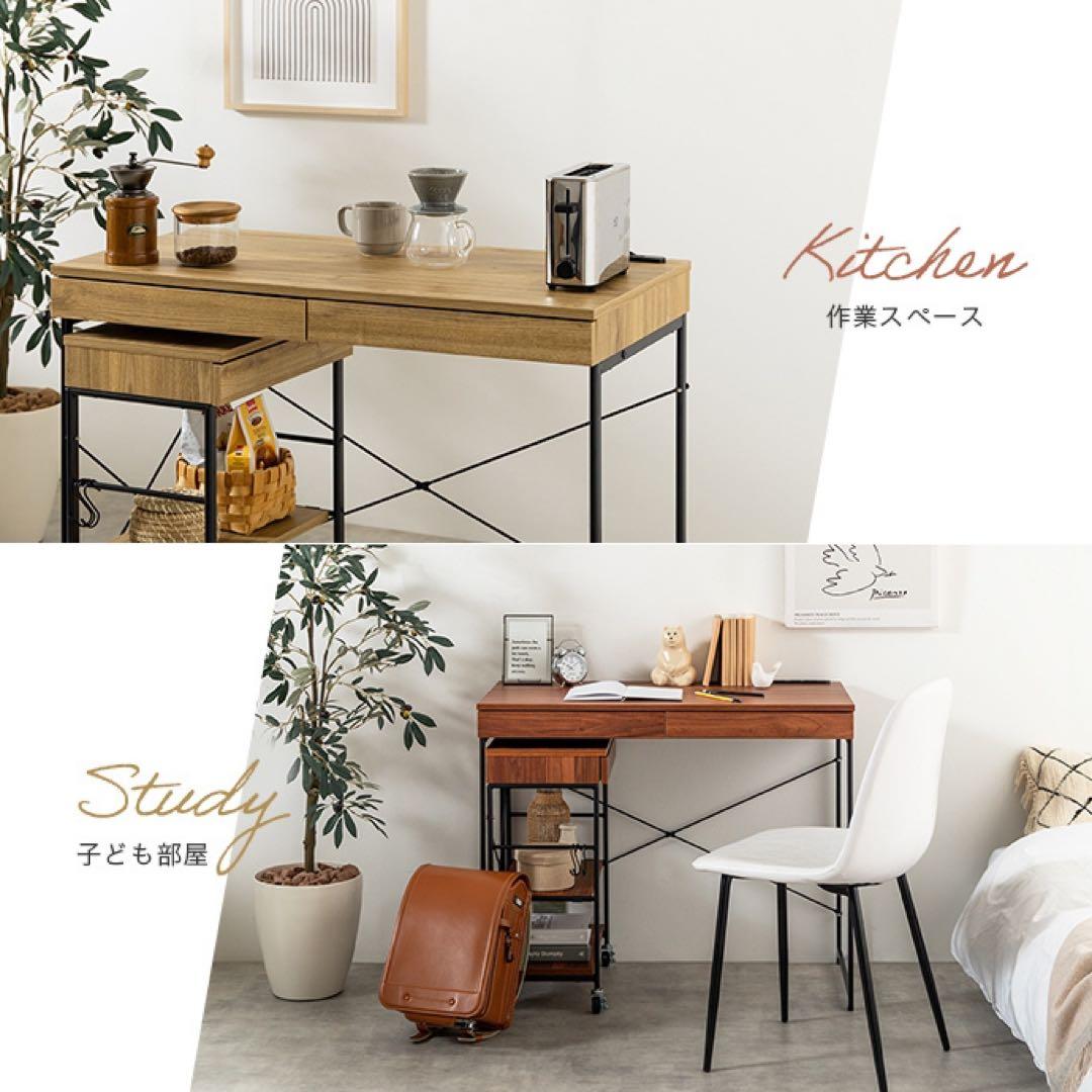 【新品 送料無料】 デスク & ラック 2点セット　全２色　パソコンデスク　机