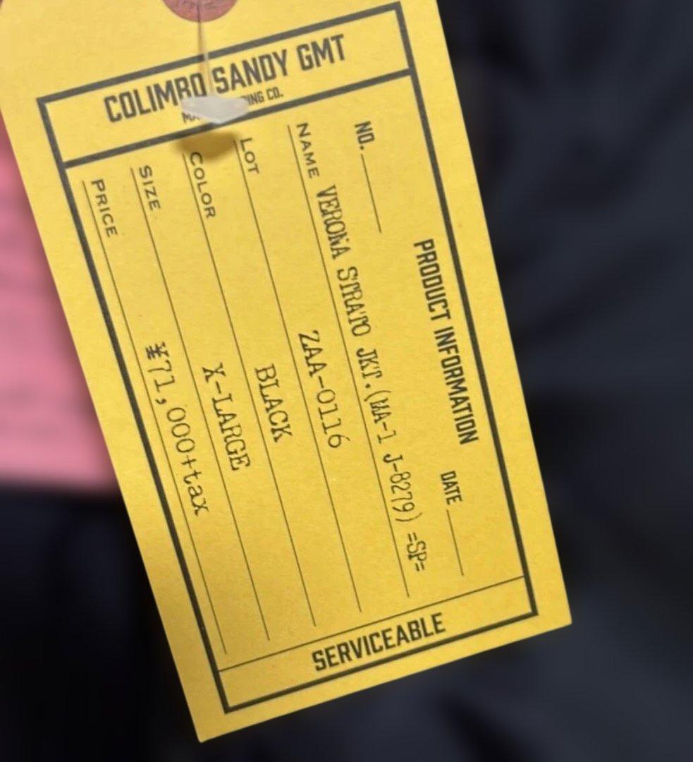 2025新作¥78100★COLIMBOコリンボMA-1ブラックXL