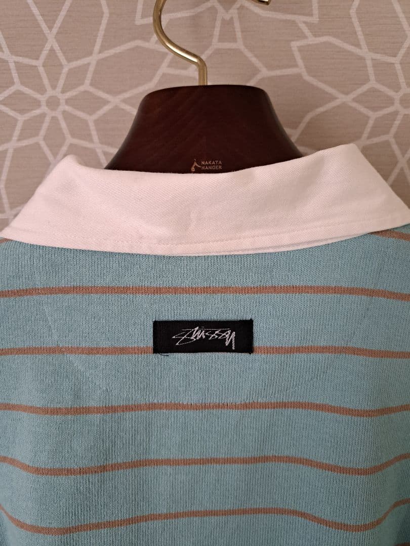 Stussy ストライプ ラグビーシャツ M