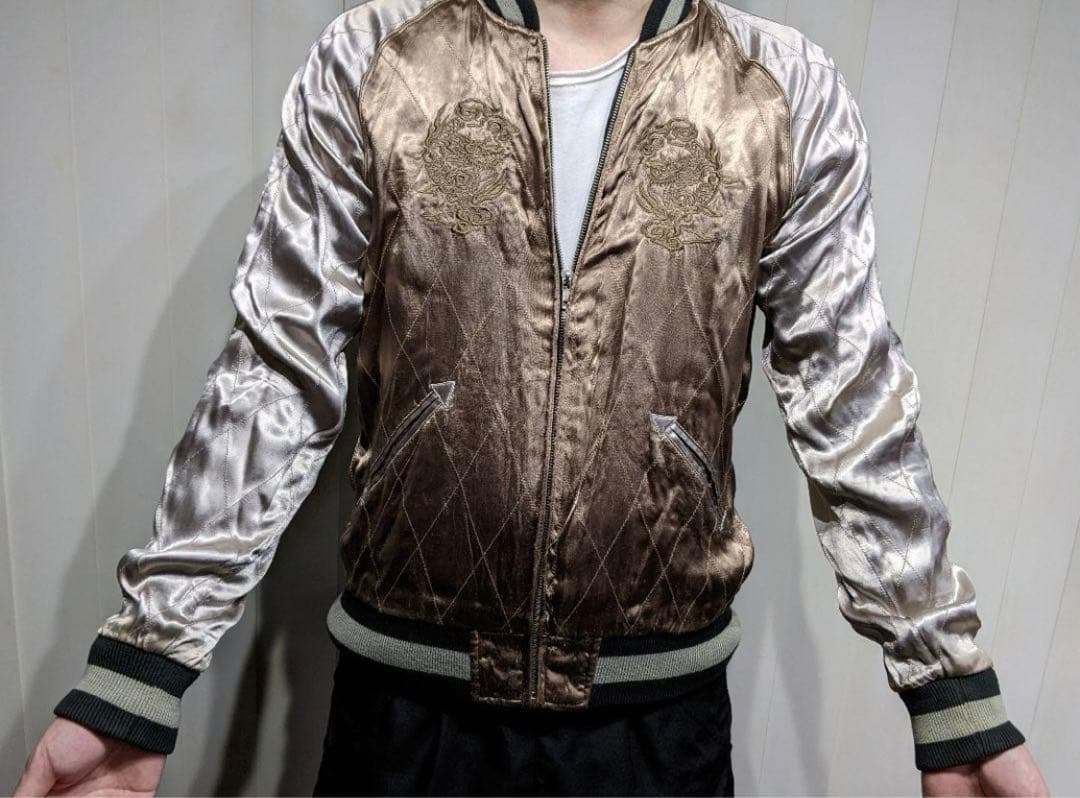 WJK 刺繍 リバーシブル スカジャン