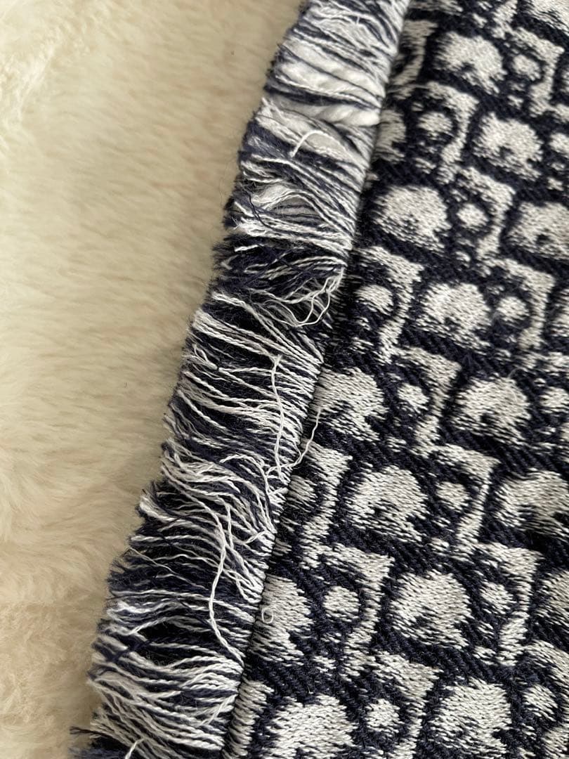 クリスチャン・ディオール ネイビー マフラー 大判 リバーシブル