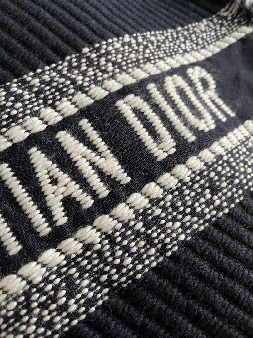 クリスチャン・ディオール ネイビー マフラー 大判 リバーシブル