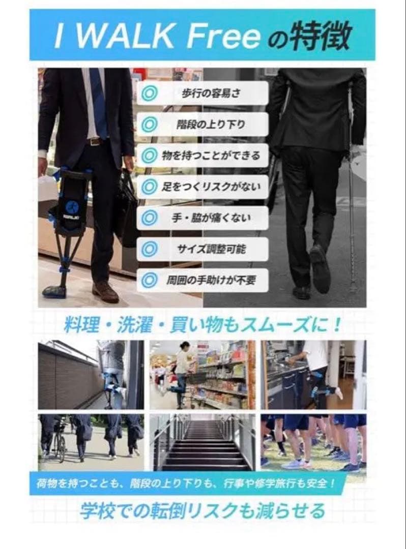[未使用]iWALK 3.0 アイウォーク　ハンズフリー松葉杖