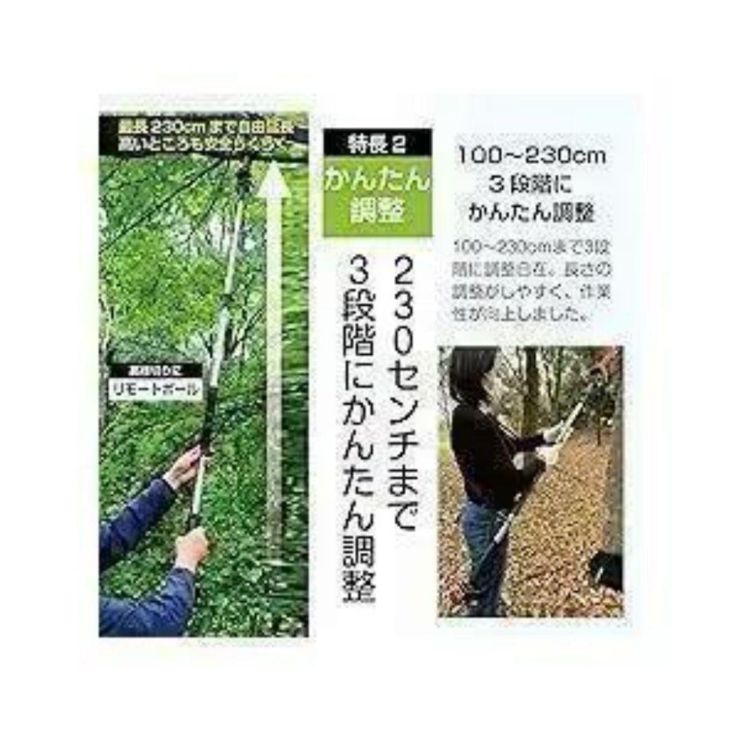 チェーンソー 高枝チェーンソー 延長ポール 1in2 電動 2点セット