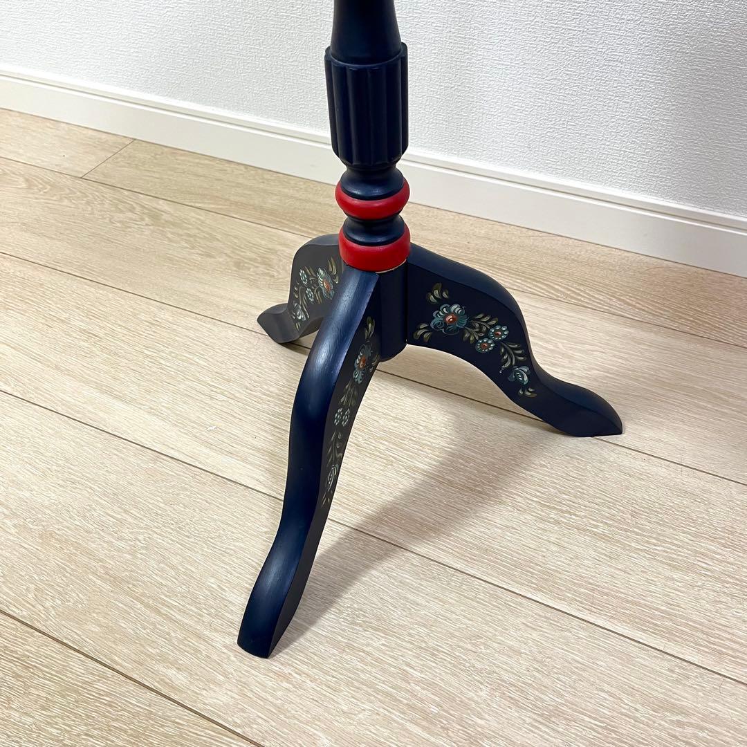 (つ47)トールペイント ワインテーブル 花台 サイドテーブル コーヒーテーブル