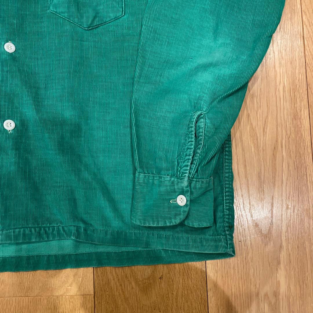 40s 50s コーディロイシャツ　オープンカラー　vintage