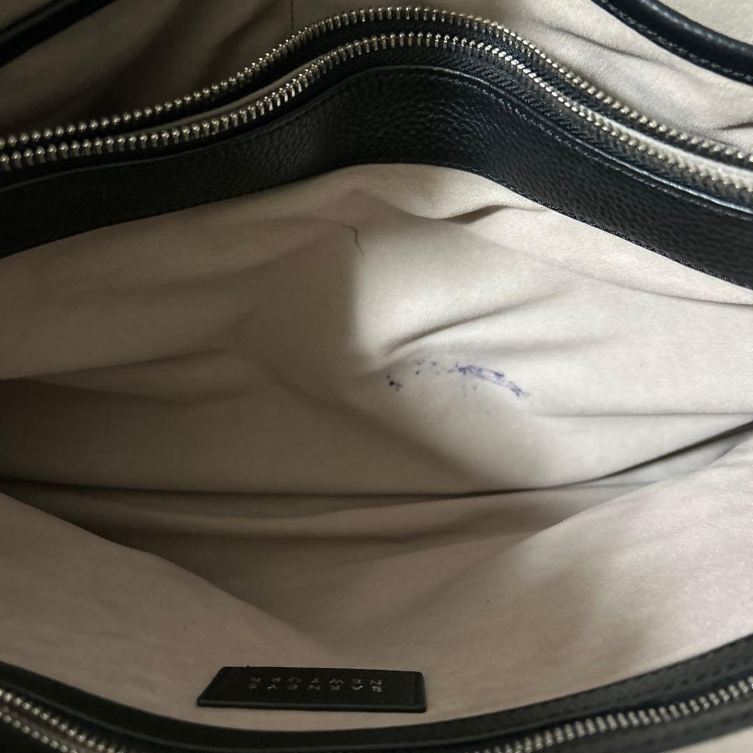 【美品】BARNEYS NEW YORK ブラックレザービジネスバッグ男女兼用