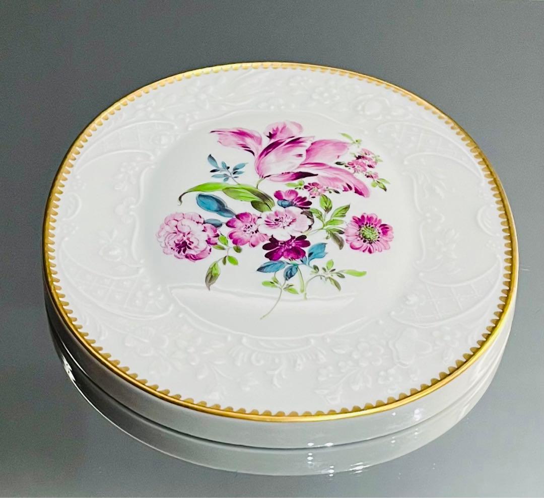Meissen マイセン /※ 1級品 上級金彩装飾 陶板 フラワーブーケ