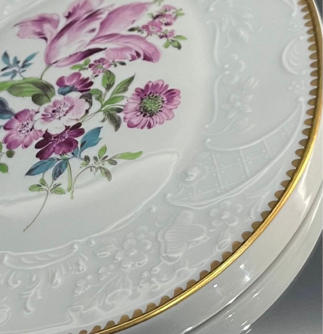 Meissen マイセン /※ 1級品 上級金彩装飾 陶板 フラワーブーケ
