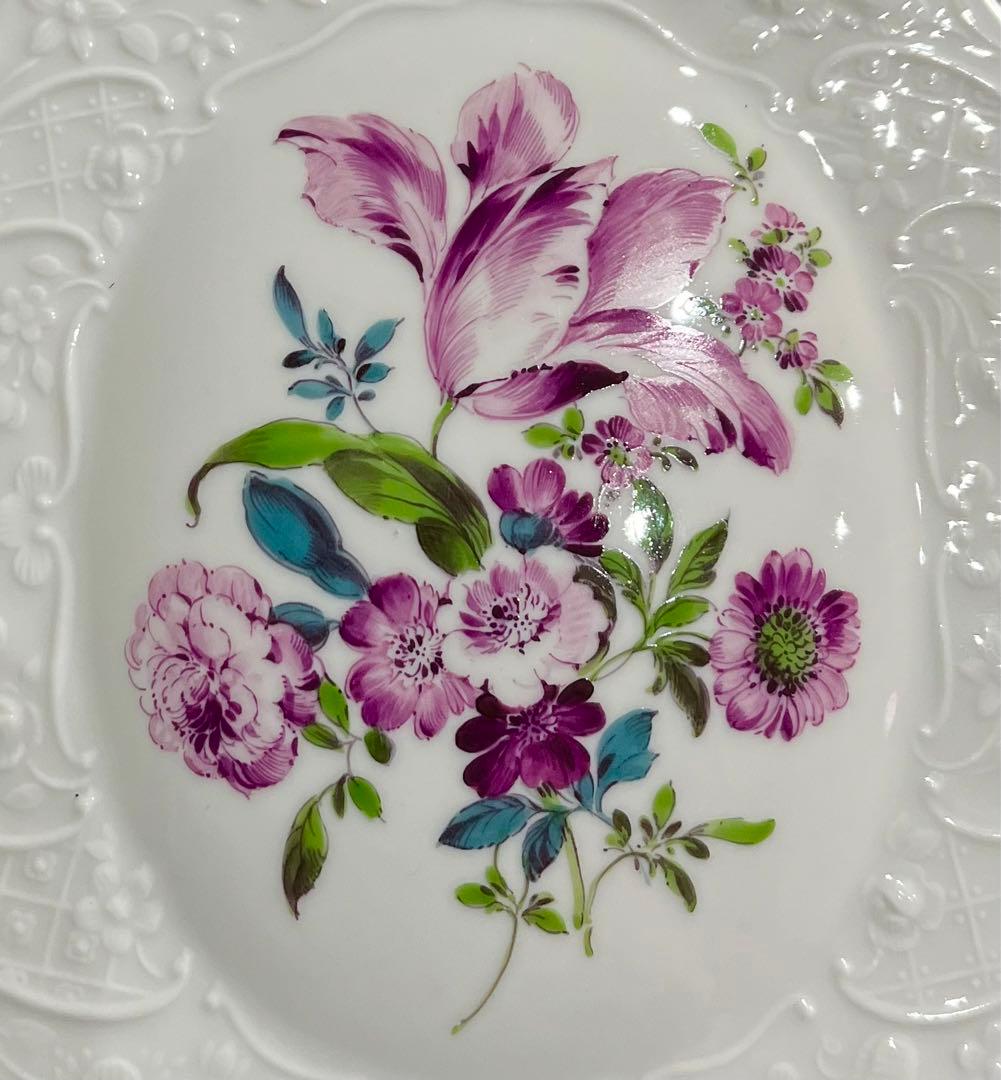 Meissen マイセン /※ 1級品 上級金彩装飾 陶板 フラワーブーケ