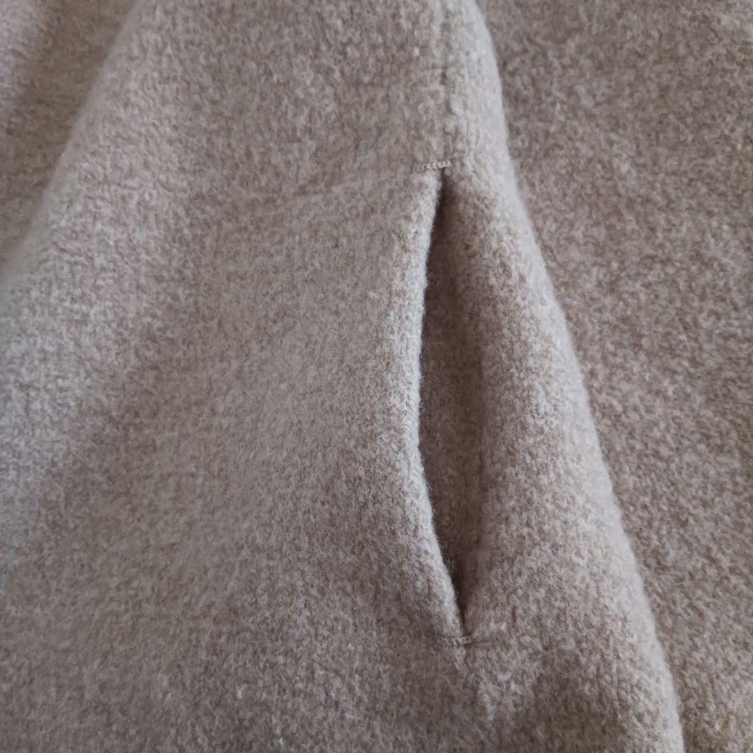 45R　縮絨ニットのコート ウールジャケット R刺繍 ベージュ