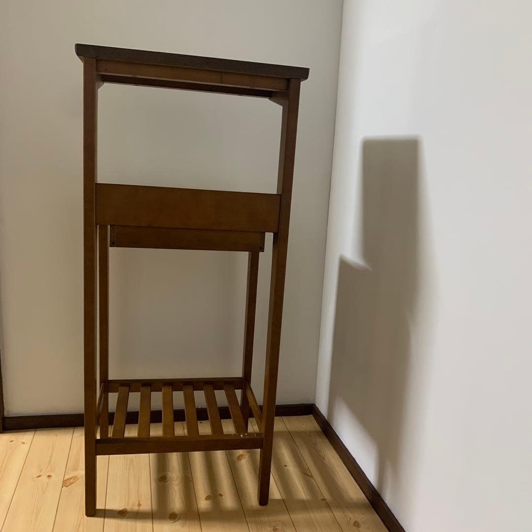 昭和レトロ　3段棚　引き出し付　電話台