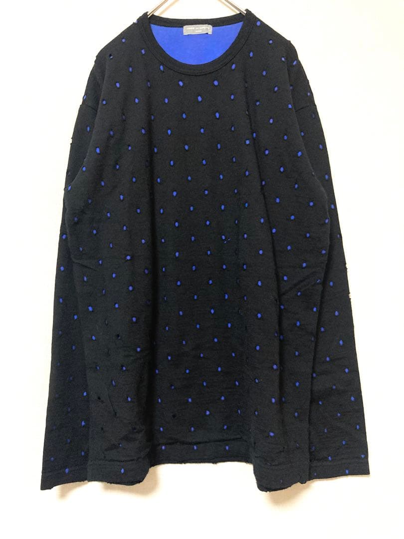 コムデギャルソンオム　ドット　ダメージ　穴あき　ロンT 長袖　tシャツ ニット