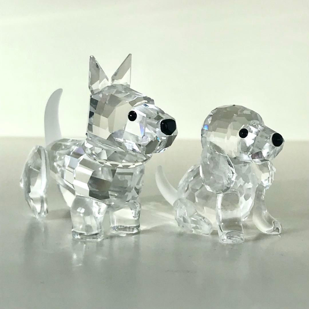 【中古】スワロフスキー 犬 置物 セット