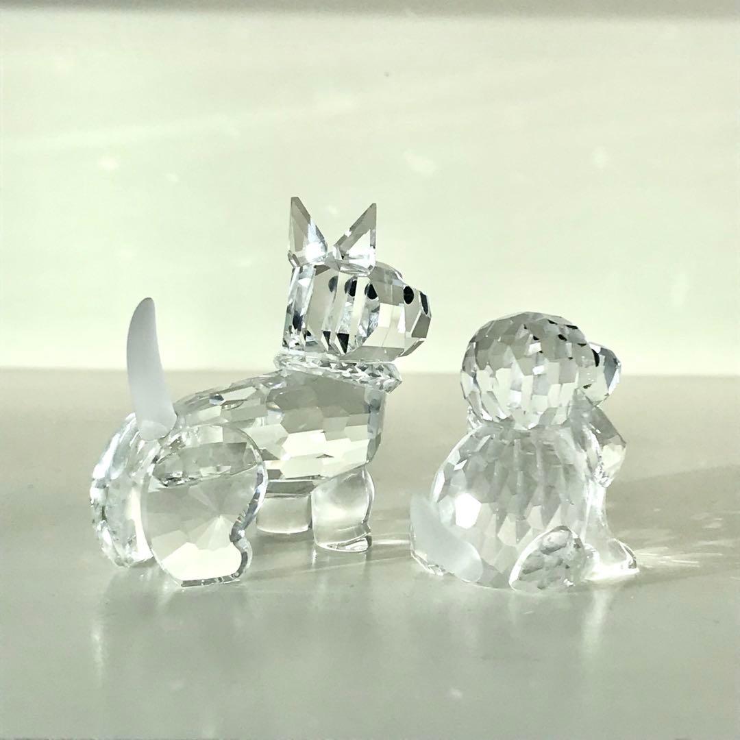 【中古】スワロフスキー 犬 置物 セット